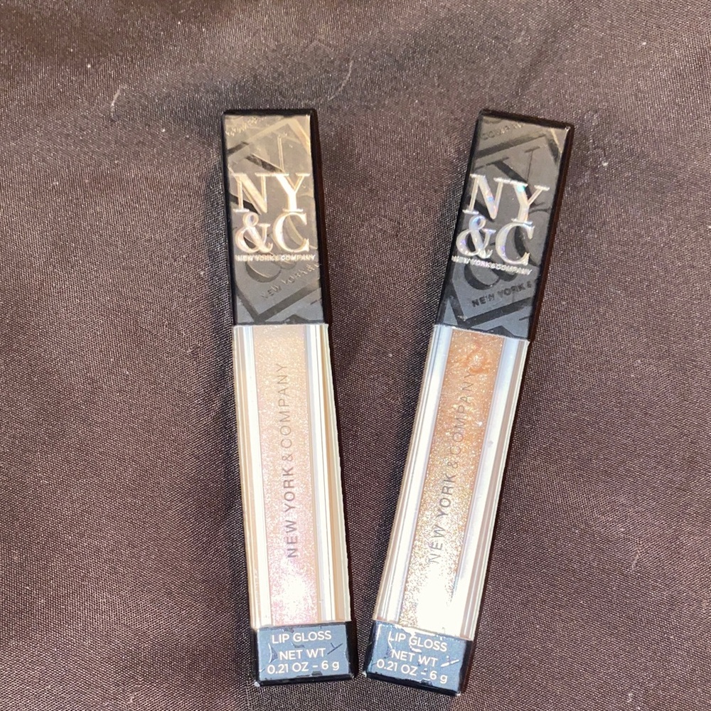New York & Company Lip Gloss Set - Shimmering Gold and Bronze